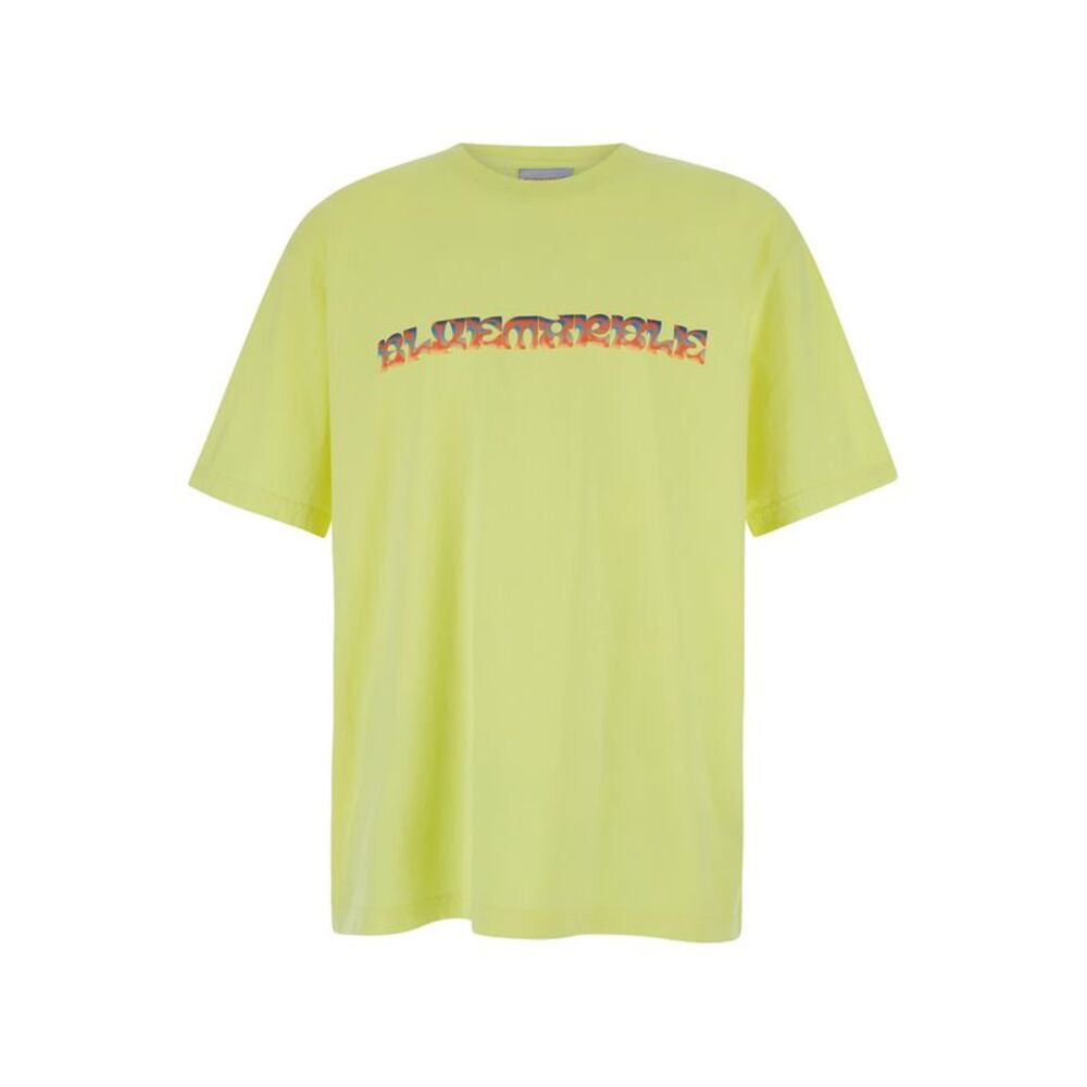 Bluemarble Men Yellow T-Shirt With Maxi Print In Cotton Man